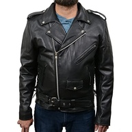 Milwaukee Leather SH1011 Jaqueta masculina clássica para motociclista Brando feita de couro bovino com cadarço lateral - imagem 4