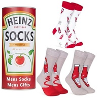 HEINZ Pacote de 3 meias masculinas ketchup de feijão cozido para homens, adolescentes, macias, respiráveis tamanho 8-11, presentes para ele (ketchup vermelha), Ketchup vermelho, Tamanho Único - imagem 2