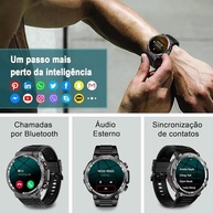 Smartwatch Militar Masculino IOWODO W50: Chamadas, Tela HD 1.39", 100+ Esportes, IP68 - Seu Aliado de Aventura! - imagem 5