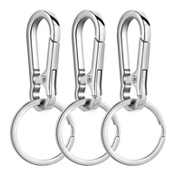 3 chaveiros de metal, chaveiro para carro doméstico feminino masculino (prata 3) - imagem 1
