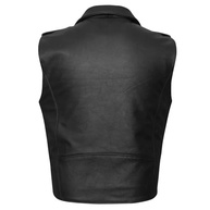 Colete masculino de couro premium clássico para motociclista lateral lisa e cintura com cinto, preto, GG - imagem 5