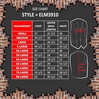 EVENT LEATHER Colete masculino de couro para motociclista/fecho de pressão com 2 bolsos internos para arma, painel único nas costas, Preto, 5G - imagem 4
