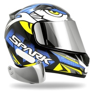 Capacete Ebf Spark Dragon Azul Masculino: Estilo e Segurança com Viseira Cromada - imagem 1
