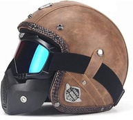Capacete Vintage Rosto Aberto Masculino - Estilo Retro e Segurança DOT/ECE - imagem 5
