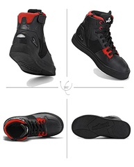Grapelet Sapatos de motocicleta masculinos, antiderrapantes para motociclismo, botas protetoras de motocross com zíper lateral, suporte de tornozelo, preto - imagem 5