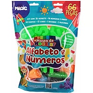 Massa de Modelar: Alfabeto e Números - 66 Peças - imagem 1