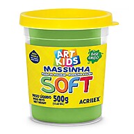 Massa de Modelar Soft: 500g de Diversão Verde! - imagem 1