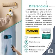 Tinta Acrílica Econômica Pintamax Base Água Interno Reboco Massa Corrida Acrílica PVA Concreto Fibrocimento 3,6L Maxvinil (Marfim) - imagem 5