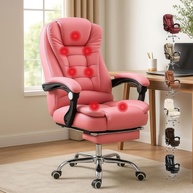 Cadeira de Escritório com Massagem 7 Pontos - Design Rosa Premium - imagem 1