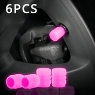 Kit 6 Tampas Válvula Pneu Mini Fluorescente Mix & Match para Moto e Carro - Vermelho - imagem 3