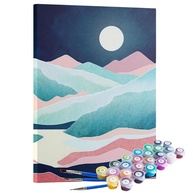 Kit de Pintura Terapêutica MAUE ART - Paisagem Noturna 40x50 cm - Pintura Acrílica Relaxante para Adultos - imagem 1