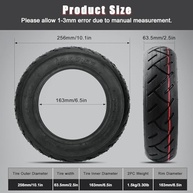 Pneu 10x2.50 Tubeless para Ninebot Max G30/F40: Borracha Durável e Autoreparável - imagem 3