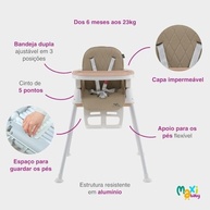 Cadeira de Alimentação Infantil 3 em 1 Harmony Maxi Baby Cinza - Conforto e Segurança em Qualquer Idade - imagem 5