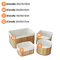 Cestos de Bambu Organizadores: Kit 4 Peças Maxx - imagem 2