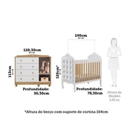 Quarto de Bebê Maya: Berço e Cômoda 100% MDF - imagem 2