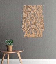 Quadro Oração Pai Nosso em MDF Crú 60x40cm - Recorte Decorativo para Parede com Inspiração Espiritual - imagem 3