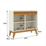 Buffet Aparador Ripado 2 Portas com Pés de MDF Astúrias 92cm - Modernize sua Sala - imagem 3