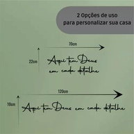 Frase Decorativa em MDF 'Aqui Tem Deus em Cada Detalhe' - 120x10cm | Acabamento Premium com Corte a Laser - imagem 4