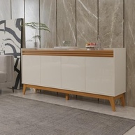 Buffet Aparador Ripado 4 Portas com Pés de MDF Astúrias 180cm - Design Elegante e Funcionalidade Moderna - imagem 2