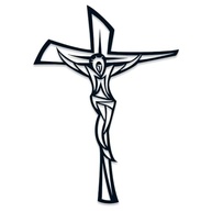 Crucifixo de Parede em MDF Preto Fosco - 30x22cm | Decoração Elegante e Significativa para Ambientes - imagem 2