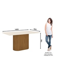 Mesa de Jantar Solana 160x90cm com Tampo em Vidro e MDF - imagem 2