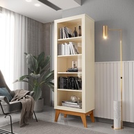 Estante Livreiro 4 Prateleiras com Pés em MDF - Design Moderno e Versátil - imagem 1