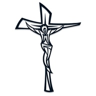 Crucifixo de Parede em MDF Preto Fosco - 30x22cm | Decoração Elegante e Significativa para Ambientes - imagem 1