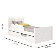Cama Bibox Elza Branco com Rodízios e Grade Lateral - MDF 100% Premium - imagem 4