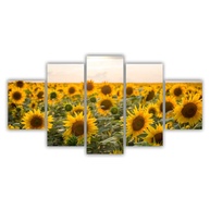 Quadros Decorativos Mosaico MDF Campo de Girassóis 115x60cm - Arte Rústica para Ambientes Iluminados - imagem 1