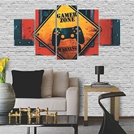 Quadros Decorativos MDF Gamer Zone Warning Area - Estilo Game para Sala e Quarto - imagem 5