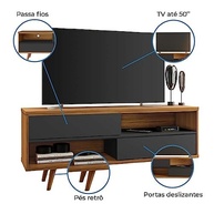 Rack para TV até 50 Polegadas com 2 Portas - NT1180 Notável | Design Moderno em MDP Fosco - imagem 3
