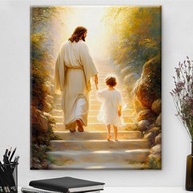 Arte de Parede Cristã com Versículo Bíblico 'Siga-me Jesus' - Pôster Decorativo em Tela 20x25cm - imagem 2