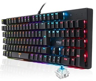 Teclado Mecânico Gamer Switch Blue Led Rgb 7 Cores Rainbow 12 Funções Anti Ghosting Abnt2 Usb para Pc Computador Notebook Mac - imagem 1