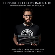 Teclado Mecânico Gamer Logitech G PRO com Layout US, RGB LIGHTSYNC, Design TKL, Cabo Destacável e Switch Exclusivo GX Blue Clicky - imagem 3