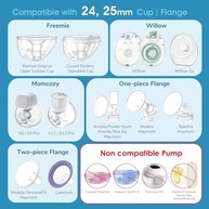 Inserções de Flange Maymom 19mm Longo Plus - Compatibilidade Total com Freemie, Medela, Spectra e Mais - imagem 3