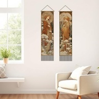 Tapeçaria Feminina Vintage Medieval - Arte de Parede com Borla para Decoração de Quarto e Sala - imagem 2