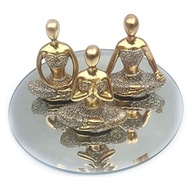 Trio Decorativo Yoga com Espelho e Base - Resina e Vidro para Meditação e Decoração Zen - imagem 3