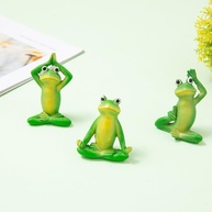 3 Estatuetas de Sapo de Ioga em Resina - Decoração Meditativa para Mesa, Jardim e Ambientes Internos e Externos - imagem 1