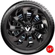 Jogo 4 Calotas Esportivas Velox Aro 14 Preto Brilhante - Sandero, Logan, Clio, Megane, Fluence, Symbol - imagem 4