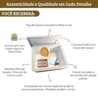 Queijo Canastra Meia Cura 1 kg – Autêntico Sabor de Minas - Com Embalagem para Presentear - imagem 2