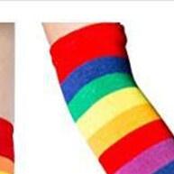 Meias e Luvas Coloridas Arco-Íris para Cosplay e Presentes de Natal - imagem 1