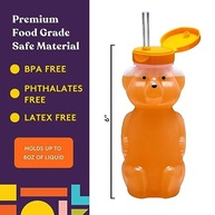 Copo com Canudo de Urso de Mel - Assistivo e à Prova de Vazamento para Terapia e Necessidades Especiais - imagem 3