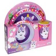 Kit Refeição Melamina Unicórnio 3 Peças - Prato, Tigela e Copo Infantil Divertido - imagem 3