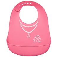 Buba Babador de Silicone com Pega Migalhas - Menina Rosa | Proteção e Estilo para Bebês - imagem 1