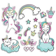 Adesivo de Parede Unicórnio Teen para Quarto de Menina - Kit com 42 Peças Decorativas - imagem 2