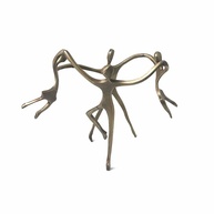 Escultura Família Ciranda Casal +2 Meninas em Bronze - Decoração Elegante e Sentimental - imagem 1