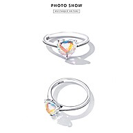Anel Bamoer 925 Prata com Diamante e Coração – Presente Moda para Meninas - imagem 2