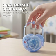 Kit 2 Peças Dosador Porta Leite em Pó + Porta Chupeta Higiênico para Bebês (Menino) - imagem 5