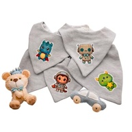5 babadores, bandana 100% algodão para meninos e meninas, conjunto absorvente macio para dentição e baba - imagem 2