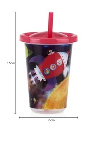 Nuby Kit com 3 Copos Decorados com Canudo 300ml para Meninos - Seguro, Divertido e Livre de BPA - imagem 4